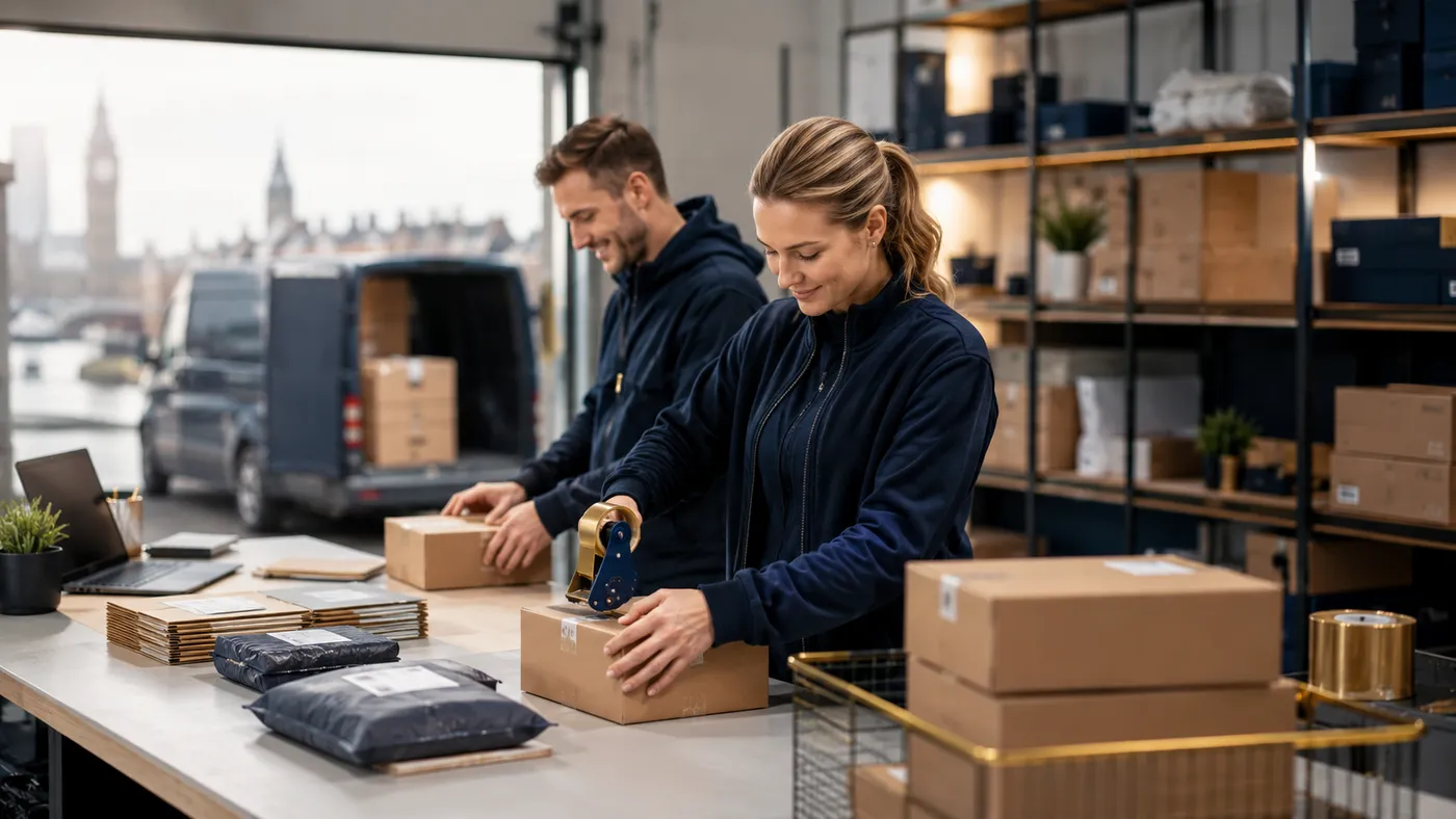 Returns being inspected and processed at the Shiplo warehouse